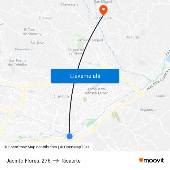 Jacinto Flores, 276 to Ricaurte map