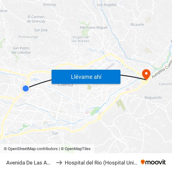 Avenida De Las Americas, 347 to Hospital del Rio (Hospital Universitario del Río) map