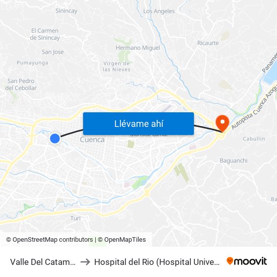 Valle Del Catamayo, 151 to Hospital del Rio (Hospital Universitario del Río) map