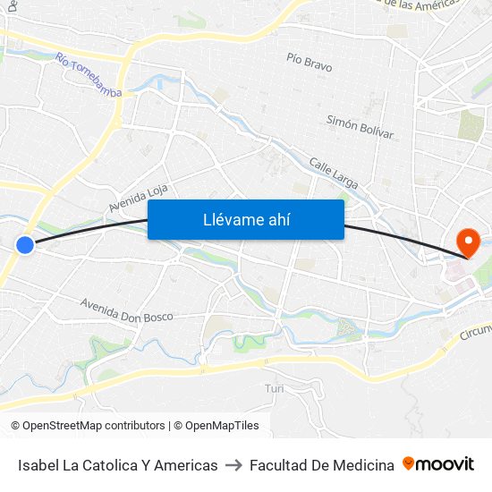 Isabel La Catolica Y Americas to Facultad De Medicina map