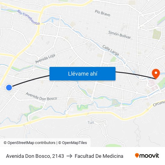 Avenida Don Bosco, 2143 to Facultad De Medicina map