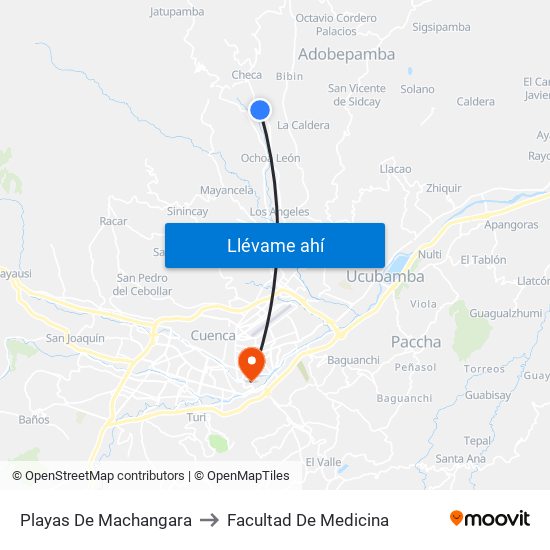 Playas De Machangara to Facultad De Medicina map