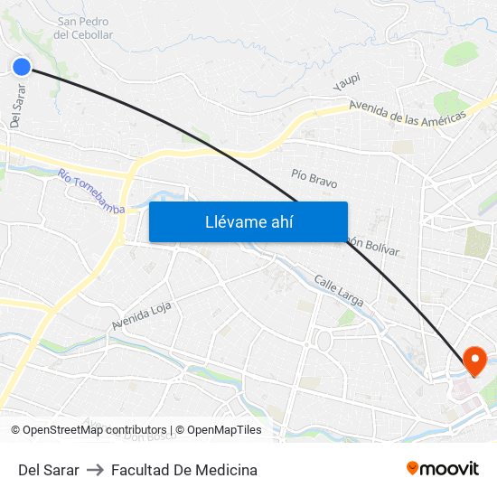 Del Sarar to Facultad De Medicina map