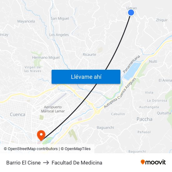 Barrio El Cisne to Facultad De Medicina map