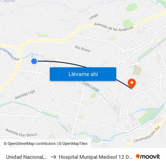 Unidad Nacional, 77y to Hospital Munipal Medisol 12 De Abril map