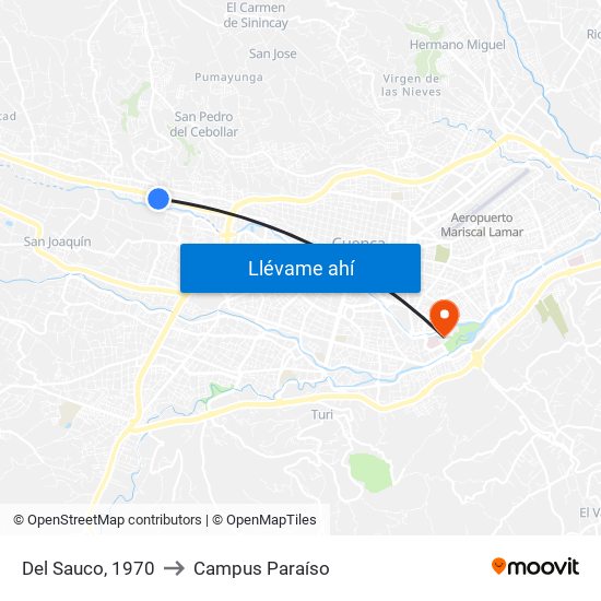 Del Sauco, 1970 to Campus Paraíso map