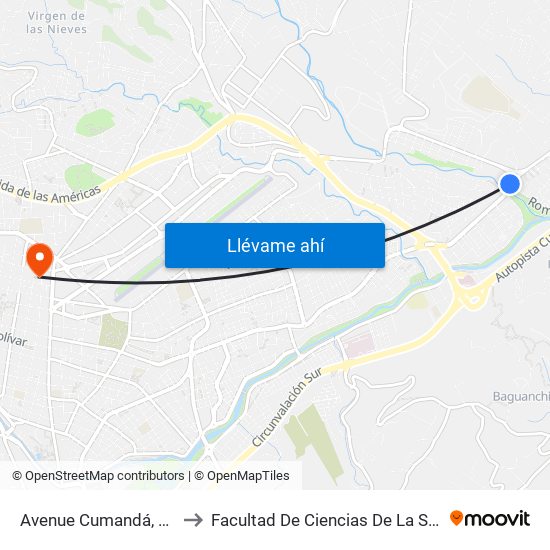 Avenue Cumandá, 126 to Facultad De Ciencias De La Salud map