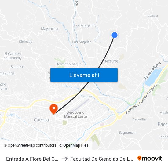 Entrada A Flore Del Camino to Facultad De Ciencias De La Salud map