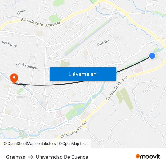 Graiman to Universidad De Cuenca map