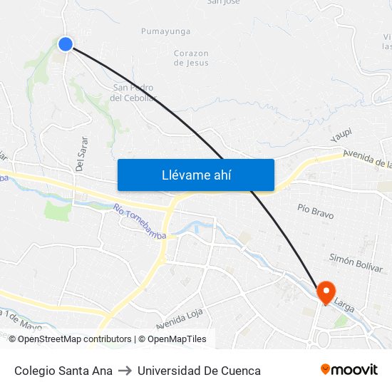 Colegio Santa Ana to Universidad De Cuenca map