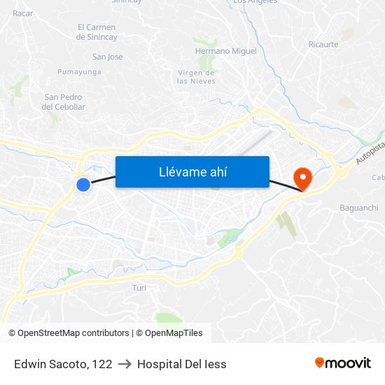 Edwin Sacoto, 122 to Hospital Del Iess map