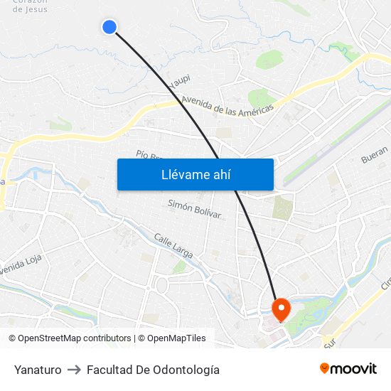 Yanaturo to Facultad De Odontología map