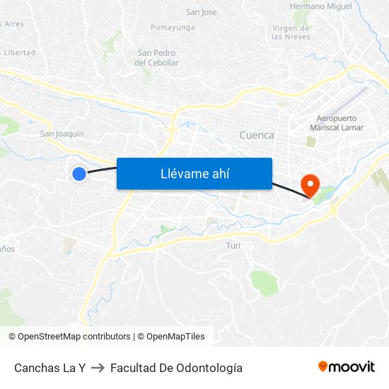Canchas La Y to Facultad De Odontología map