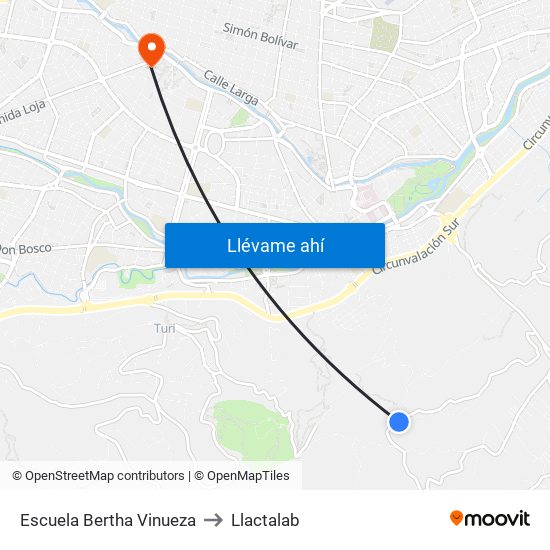 Escuela Bertha Vinueza to Llactalab map