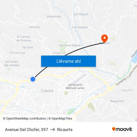 Avenue Del Chofer, 397 to Ricaurte map