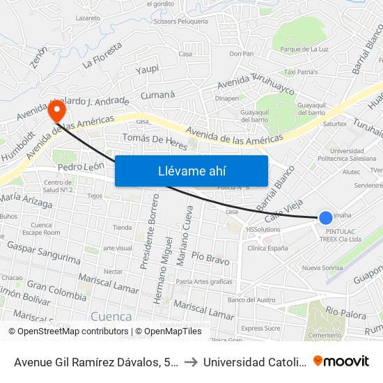 Avenue Gil Ramírez Dávalos, 532 to Universidad Catolica map