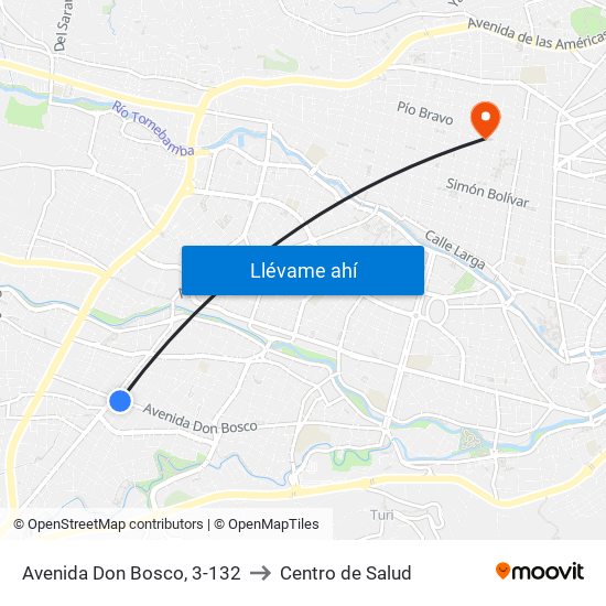 Avenida Don Bosco, 3-132 to Centro de Salud map