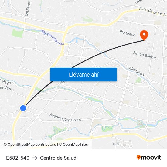 E582, 540 to Centro de Salud map