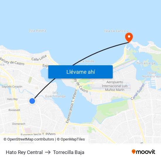 Hato Rey Central to Torrecilla Baja map