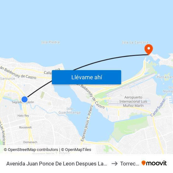 Avenida Juan Ponce De Leon Despues Lado Opuesto Avenida Haydee Rexach to Torrecilla Baja map