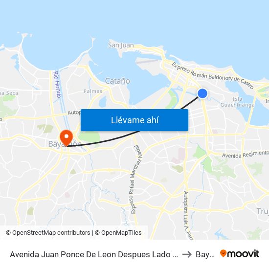 Avenida Juan Ponce De Leon Despues Lado Opuesto Avenida Haydee Rexach to Bayamón map