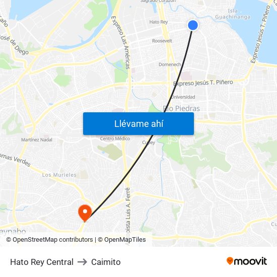 Hato Rey Central to Caimito map
