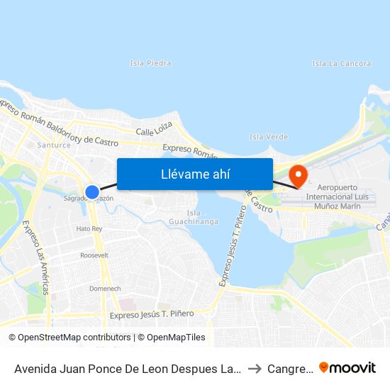 Avenida Juan Ponce De Leon Despues Lado Opuesto Avenida Haydee Rexach to Cangrejo Arriba map