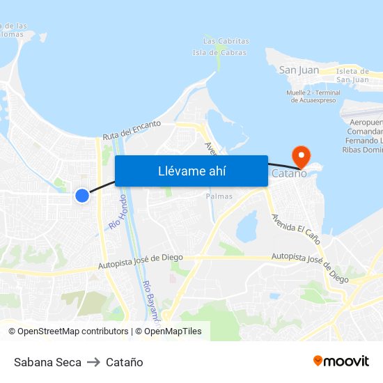 Sabana Seca to Cataño map