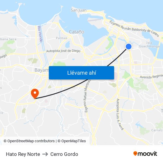 Hato Rey Norte to Cerro Gordo map