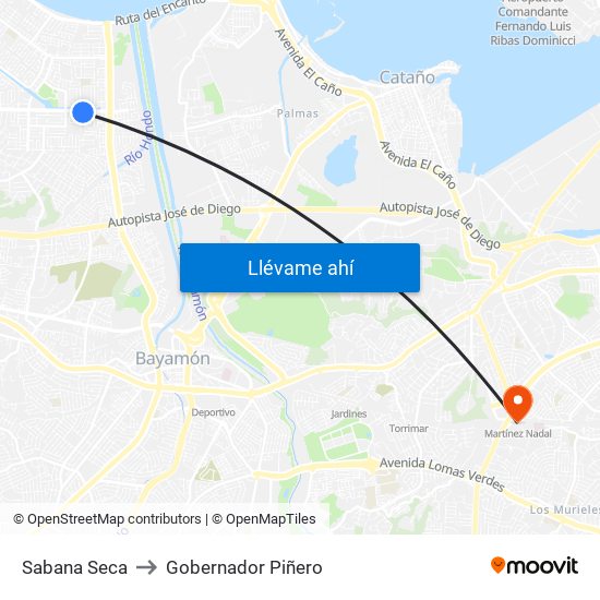 Sabana Seca to Sabana Seca map
