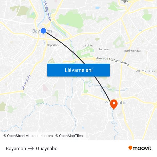 Bayamón to Bayamón map
