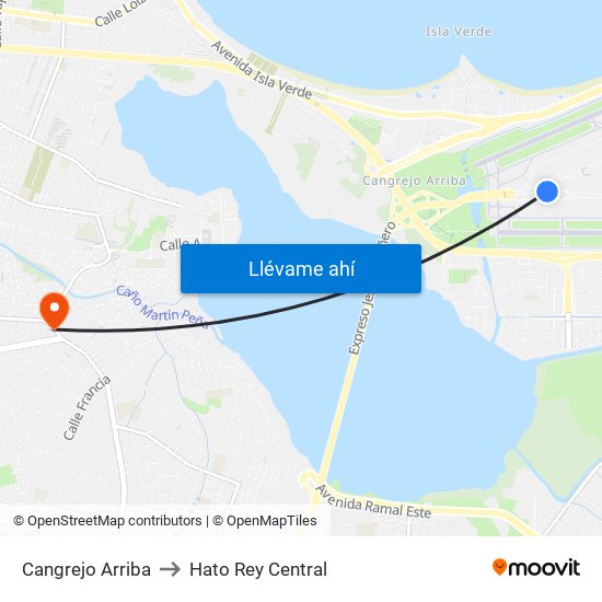 Cangrejo Arriba to Hato Rey Central map