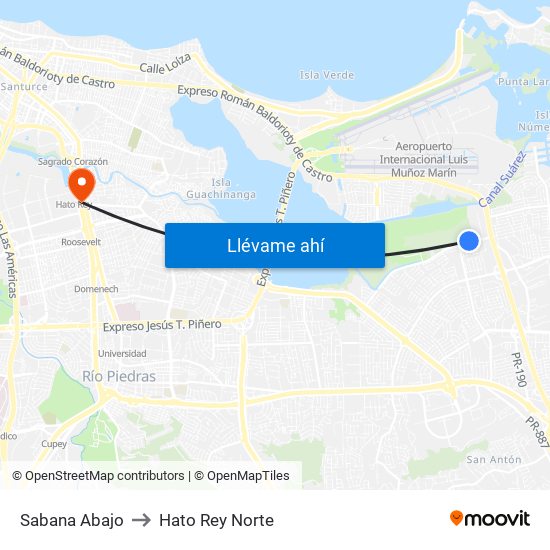 Sabana Abajo to Hato Rey Norte map