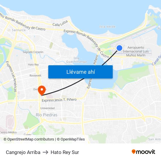 Cangrejo Arriba to Hato Rey Sur map