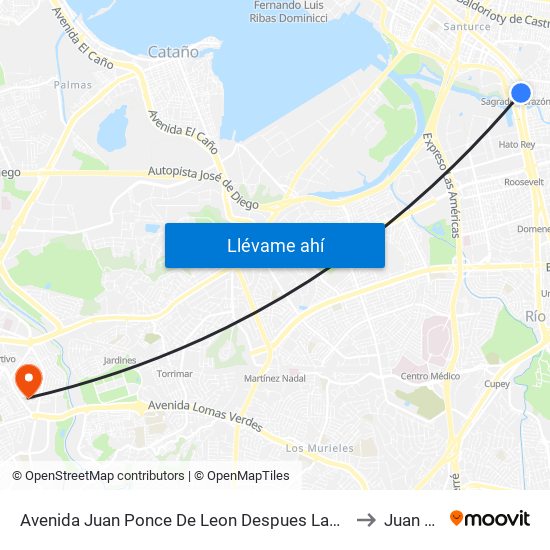 Avenida Juan Ponce De Leon Despues Lado Opuesto Avenida Haydee Rexach to Juan Sánchez map