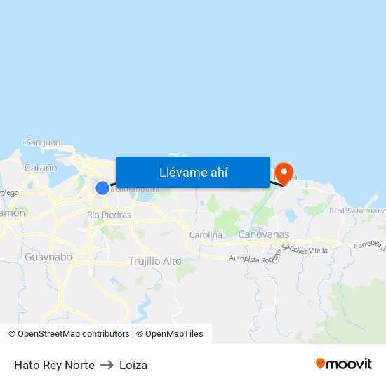 Hato Rey Norte to Loíza map
