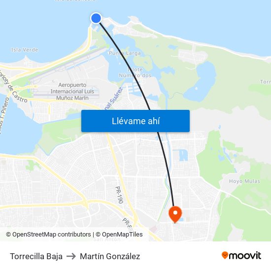 Torrecilla Baja to Martín González map