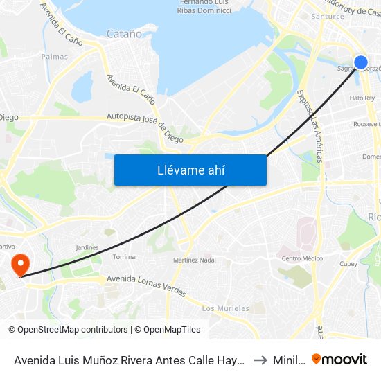Avenida Luis Muñoz Rivera Antes Calle Haydee Rexach to Minillas map