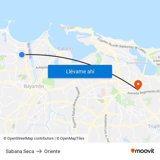 Sabana Seca to Sabana Seca map