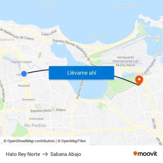 Hato Rey Norte to Sabana Abajo map