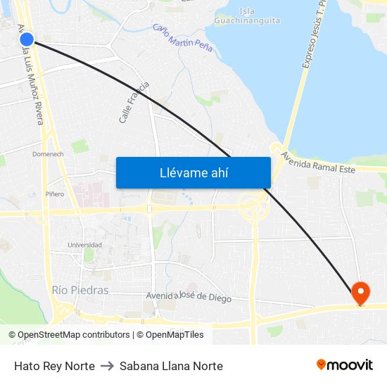 Hato Rey Norte to Sabana Llana Norte map