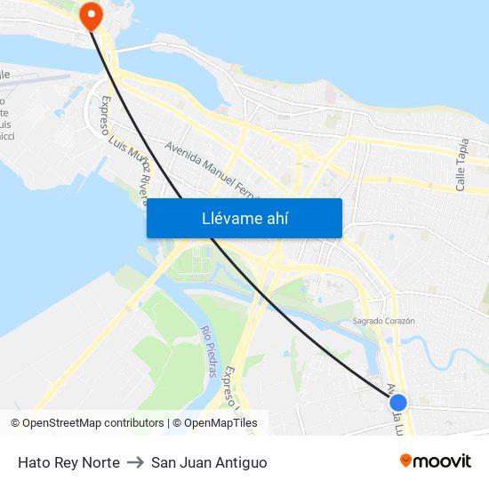 Hato Rey Norte to San Juan Antiguo map