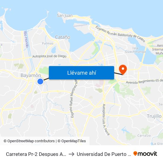 Carretera Pr-2 Despues Avenida Bobby Capo to Universidad De Puerto Rico - Rio Piedras map