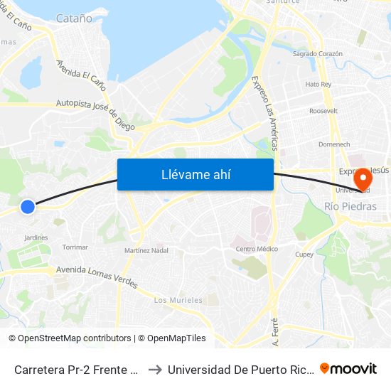 Carretera Pr-2 Frente Dealer Toyota to Universidad De Puerto Rico - Rio Piedras map