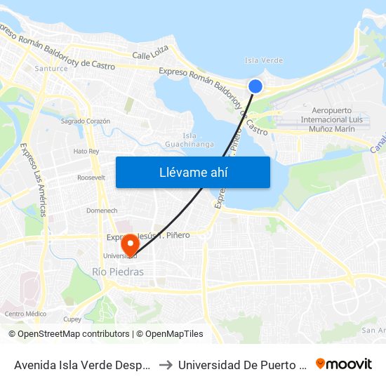 Avenida Isla Verde Despues Calle Díaz Way to Universidad De Puerto Rico - Rio Piedras map