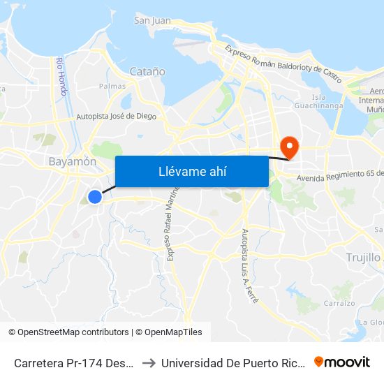 Carretera Pr-174 Despues Calle A to Universidad De Puerto Rico - Rio Piedras map