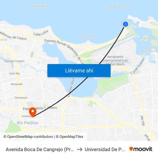 Avenida Boca De Cangrejo (Pr-187) Esquina Entrada Club Nautico to Universidad De Puerto Rico - Rio Piedras map