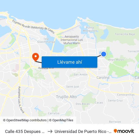 Calle 435 Despues Calle 419 to Universidad De Puerto Rico - Rio Piedras map