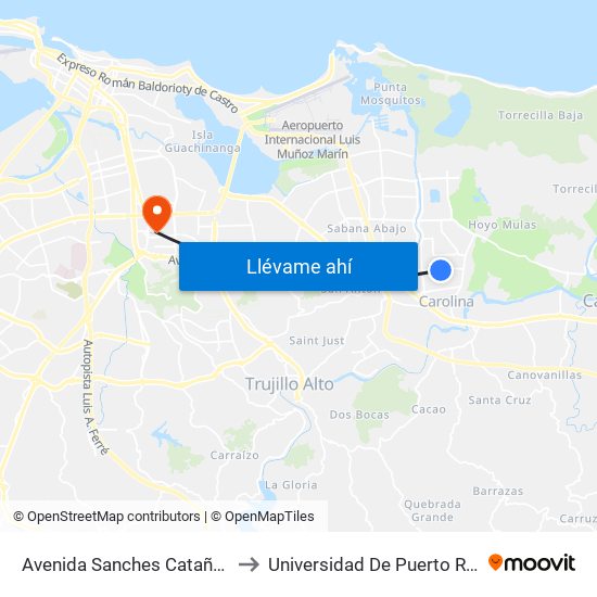 Avenida Sanches Cataño Antes Calle 23 to Universidad De Puerto Rico - Rio Piedras map