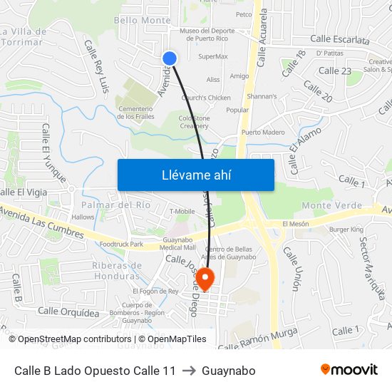 Calle B Lado Opuesto Calle 11 to Guaynabo map